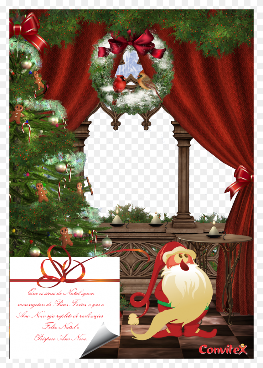 1239x1772 Esta Entrada Foi Postada Em 02122011 Em Cartes Borda De Natal Para Imprimir, Tree, Plant, Ornament HD PNG Download