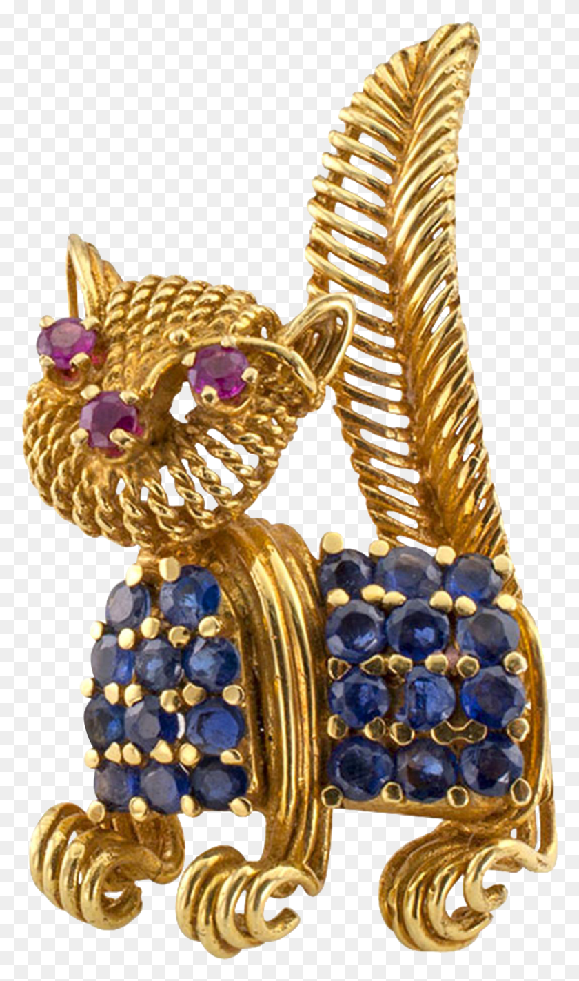 1074x1877 Estate Ruby And Sapphire Cat Brooch Shoprubylux Cat, Accessories, Accessory, Jewelry HD PNG Download