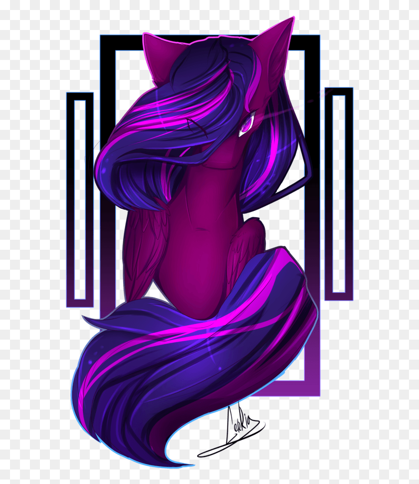 580x909 Esth Official Blue Mane Bust Determined Glowing Illustration, Graphics, Purple HD PNG Download