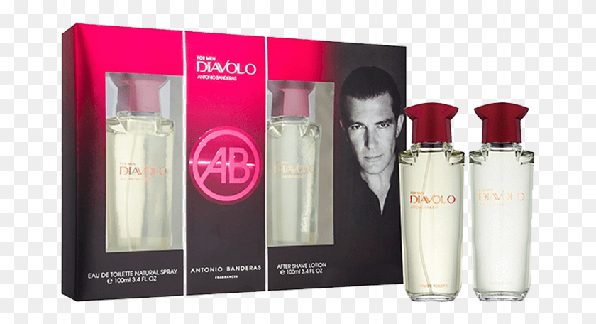 670x396 Estuche Antonio Banderas Diavolo Antonio Banderas Set Diavolo, Bottle, Cosmetics, Perfume HD PNG Download
