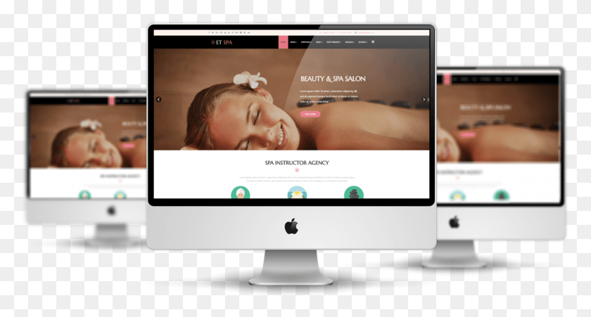 1129x567 Et Spa Free Responsive Spa Website Templates Free One, Monitor, Screen, Electronics HD PNG Download
