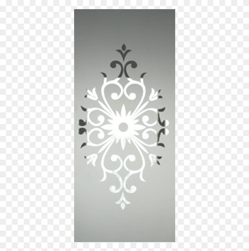 342x789 Etched Centre Glass Panel Wallpaper, Floral Design, Pattern, Graphics Descargar Hd Png