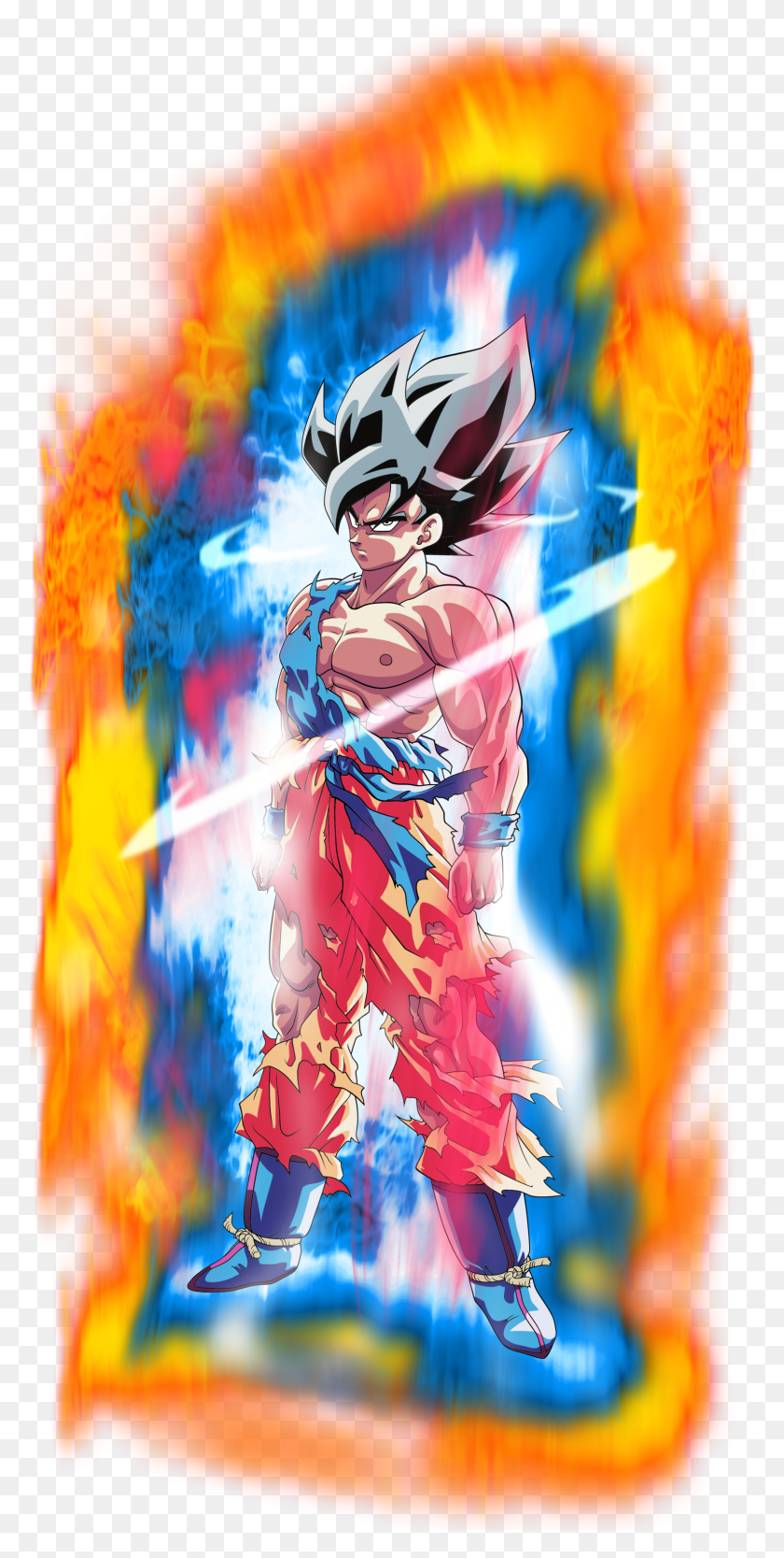 1534x3162 Ethan Entrenaba Intensamente En El Tiempo Hiperbólico Goku Ultra Instinct Aura Png