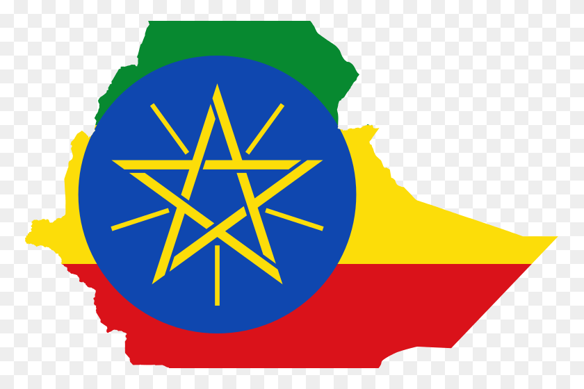 767x500 Ethiopia Flag Map, Symbol, Star Symbol, Text HD PNG Download