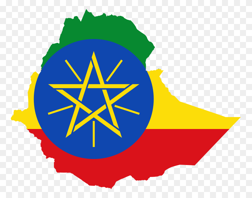 767x600 Ethiopia Flag Map, Symbol, Star Symbol, Hand HD PNG Download
