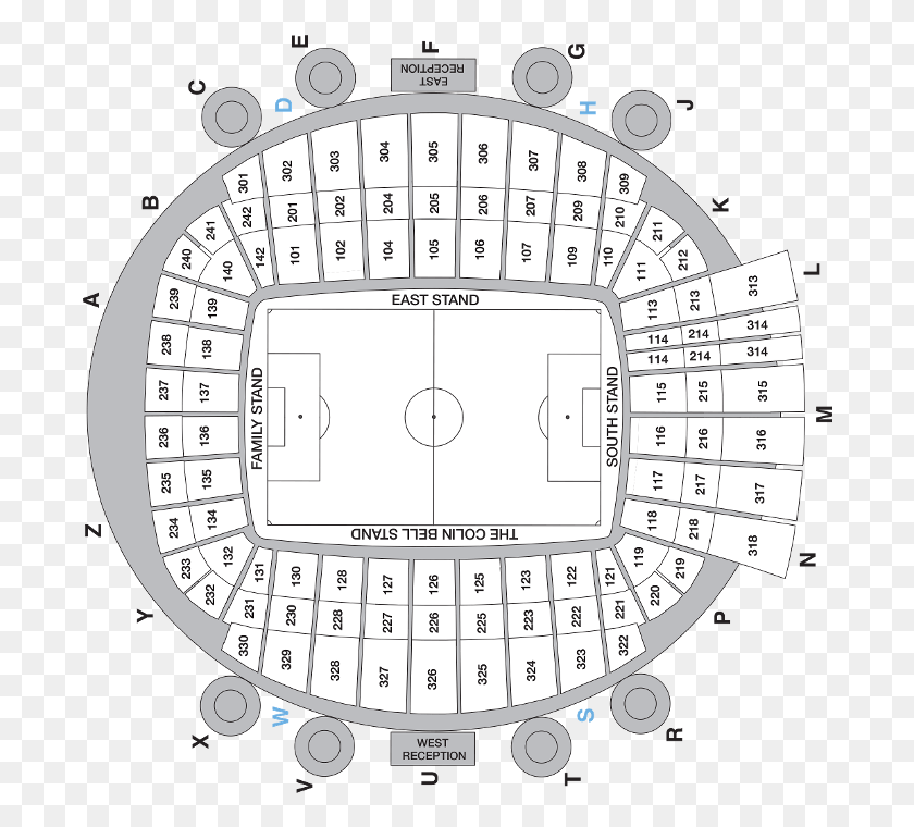 690x700 Etihad Stadium Map Circle, Number, Symbol, Text HD PNG Download