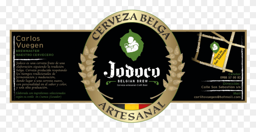 805x387 Descargar Png Etiqueta De La Cerveza Belga Artesanal Jodoco, Etiqueta, Texto, Logo Hd Png