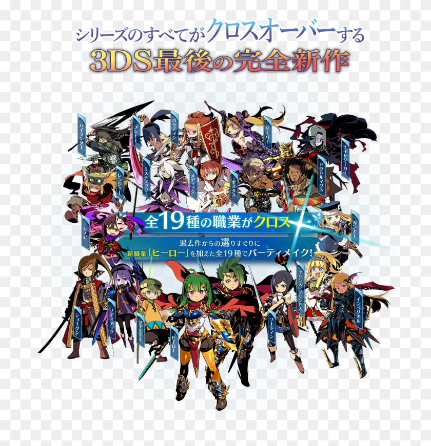 1233x1283 Etrian Odyssey X Classes, Poster, Advertisement, Collage HD PNG Download