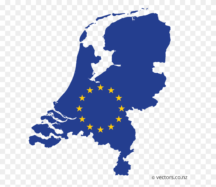 619x669 Флаг Евросоюза Векторная Карта Нидерландов Карта Нидерландов Силуэт, Участок, Орнамент, Узор Hd Png Скачать