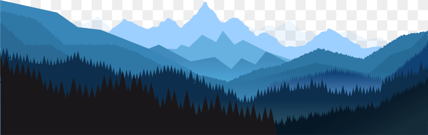 7085x2247 Euclidean Vector Angle Forest Night Frame Clipart Background Mountain Vector, Outdoors, Landscape, Mountain Range, Nature Sticker PNG