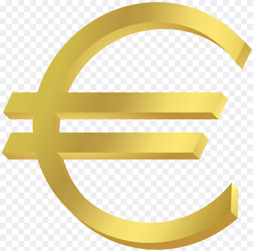 2000x1986 Euro Sign, Logo, Symbol, Mailbox, Gold PNG