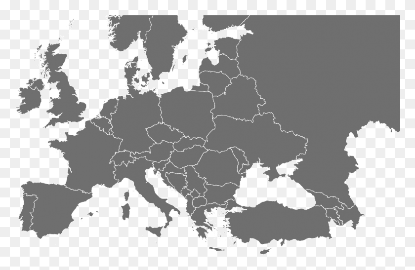 1022x639 Карта Европы Пустая Карта Монохромная Фотография Карта Европы Равнина, Диаграмма, Атлас, Участок Hd Png Скачать