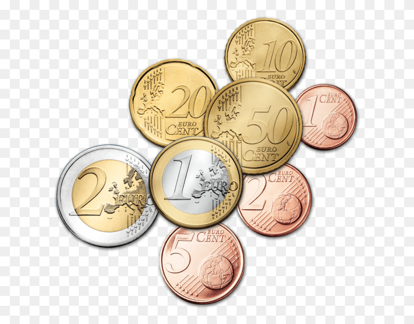 625x597 Euros Clipart Euros Clipart Euros Clipart Euro Coins, Coin, Money, Clock Tower HD PNG Download
