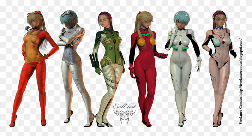 794x401 Evangelion Plugsuits By Evileliot Evangelion Plugsuits, Persona, Humano, Casco Hd Png