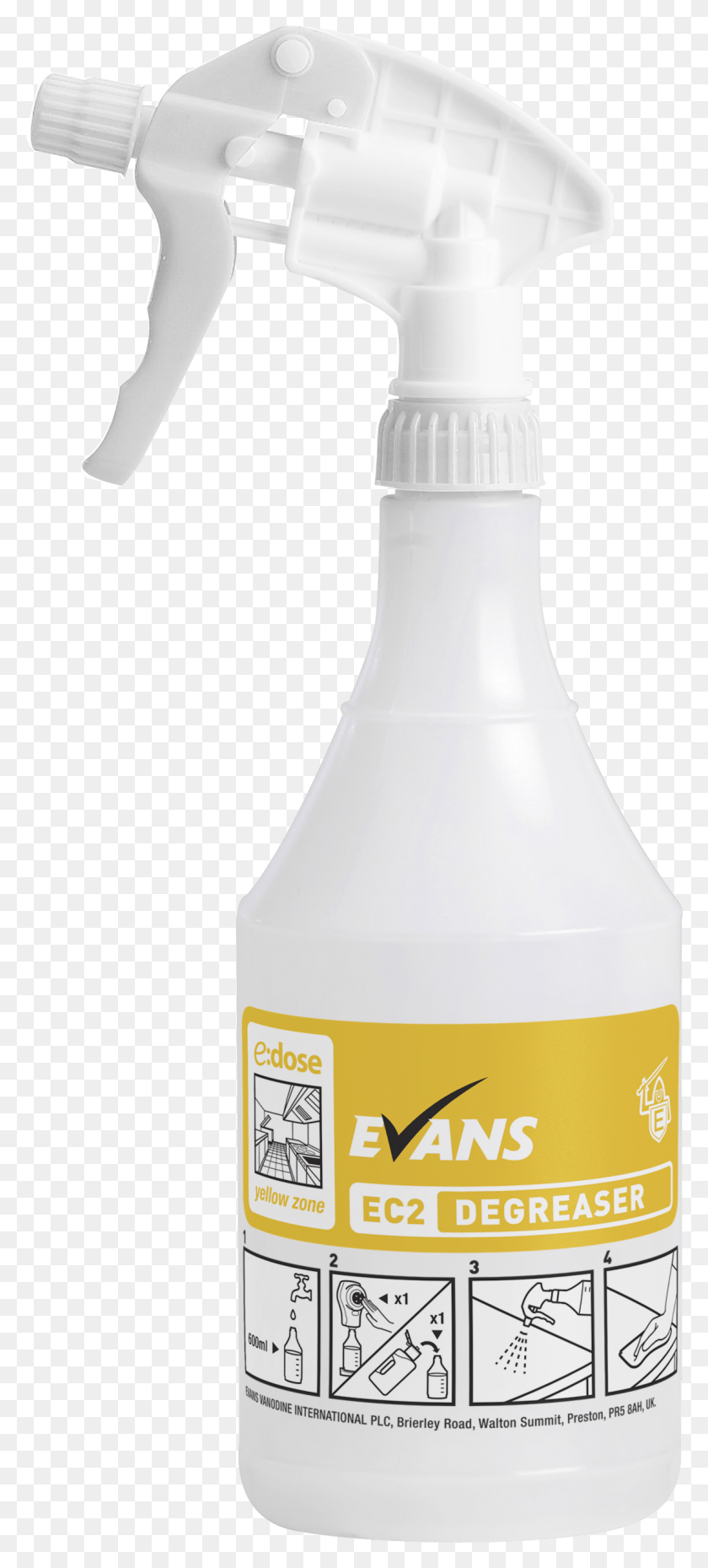 1141x2632 Evans Vanodine Ec2 Yellow Zone Concentrated Degreaser Bottle, Food, Shaker, Label HD PNG Download