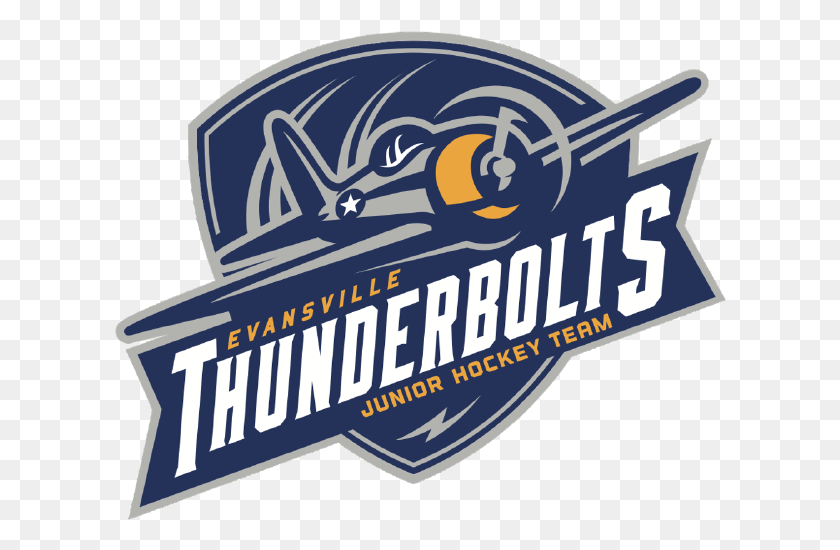 612x490 Evansville Jr Thunderbolts Thunderbolts Hockey, Logo, Symbol, Trademark HD PNG Download