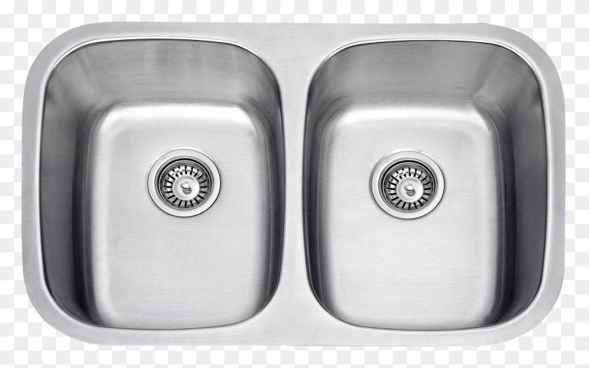 2303x1373 Even Double Bowl Kitchen Sink, Double Sink, Drain HD PNG Download