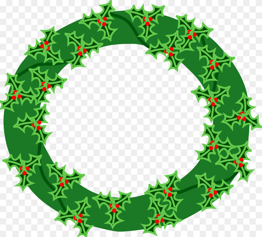 1920x1736 Evergreen Wreath With Large Holly Clipart, Green, Pattern, Art, Floral Design PNG