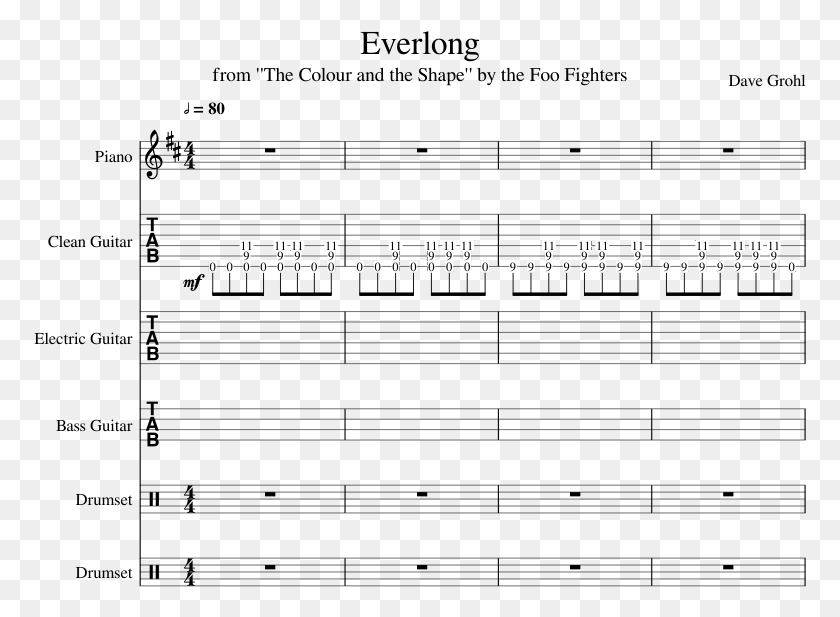 773x557 Everlong By The Foo Fighters Piano Tutorial Sheet Music, Call Of Duty, Text, Halo HD PNG Download