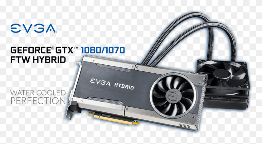 795x411 Evga Geforce Gtx 1080 And 1070 Ftw Hybrid Water Cooled Evga Gtx 1080 Ftw Hybrid, Electronics, Computer, Machine HD PNG Download