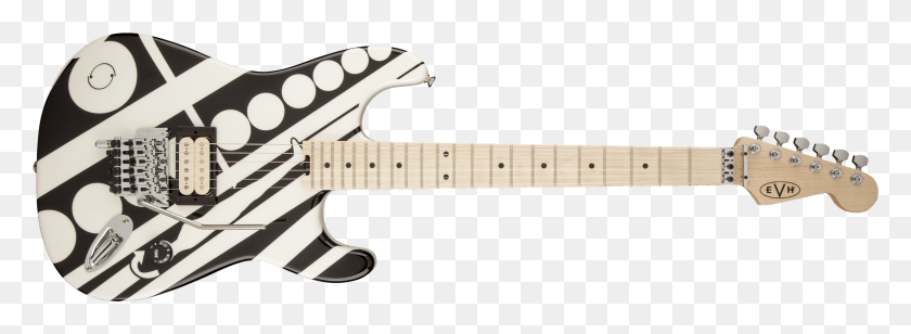 2393x763 Evh Striped Series Circles Maple Fingerboard Black Evh Circles Guitar, Leisure Activities, Musical Instrument, Electric Guitar HD PNG Download