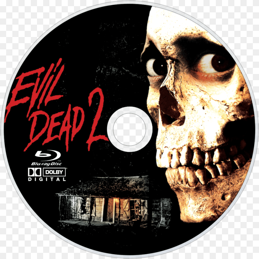 Evil Dead 2 Movie Poster, Disk, Dvd, Face, Head PNG