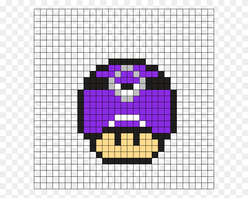 610x610 Descargar Png Evil Minion Mushroom Perler Bead Pattern Pixel Art Champignon Mario, Pac Man Hd Png