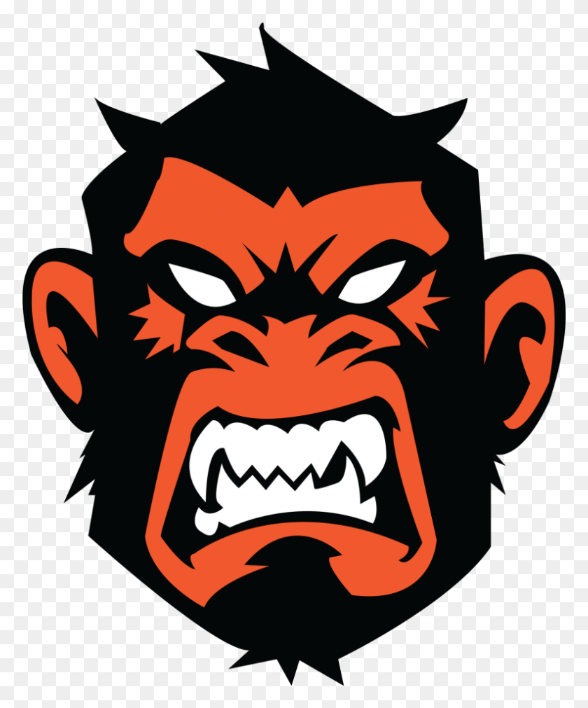792x966 Evil Monkeys Clan Angry Monkey Logo Vector, Label, Text, Sticker HD PNG Download