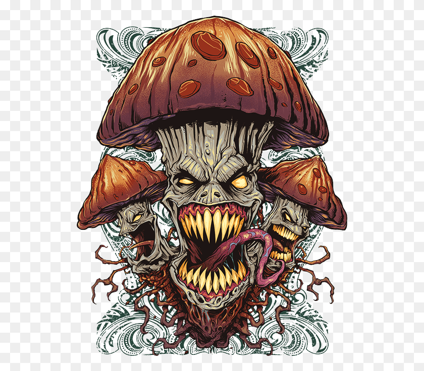 537x676 Evil Mushroom, Doodle HD PNG Download