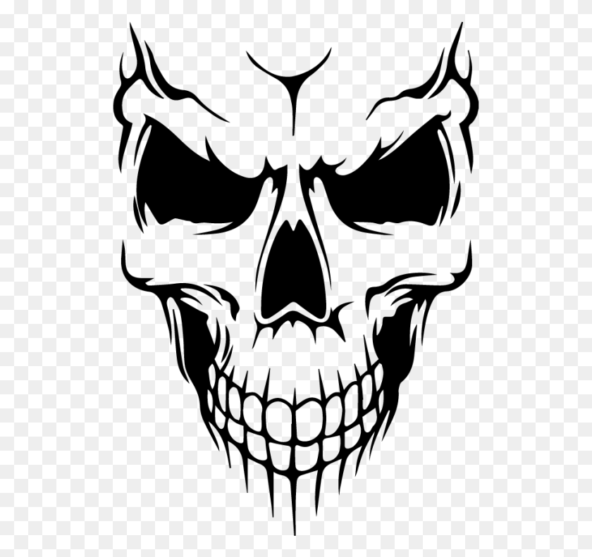 521x731 Evil Skull Skull Stickers For Bike, Gray, World Of Warcraft HD PNG Download