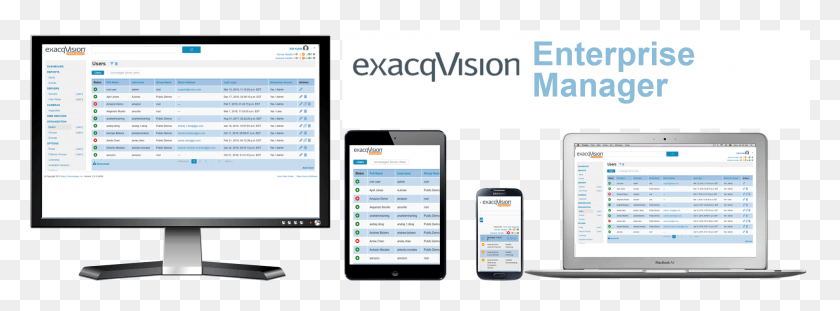 1969x634 Exacqvision Enterprise System Manager To Monitor Ip Exacqvision, Screen, Electronics, Display Descargar Hd Png