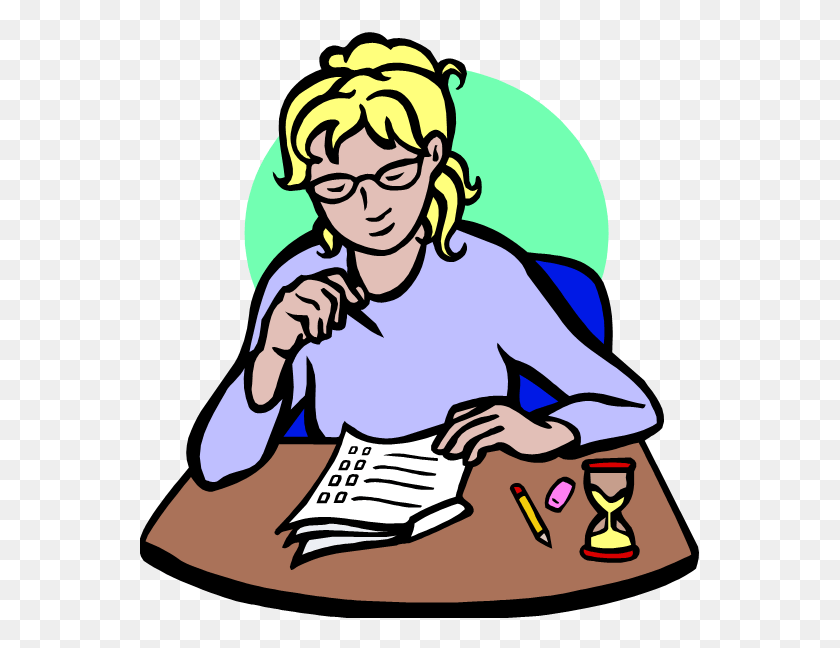559x588 Exam Writing Clip Art Clipart Taking Test Clipart, Text, Female, Reading HD PNG Download