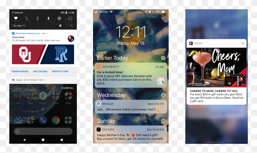 1890x1072 Examples Of A Rich Notifications On Android And Ios Rich Push Notifications, Phone, Electronics, Mobile Phone Descargar Hd Png