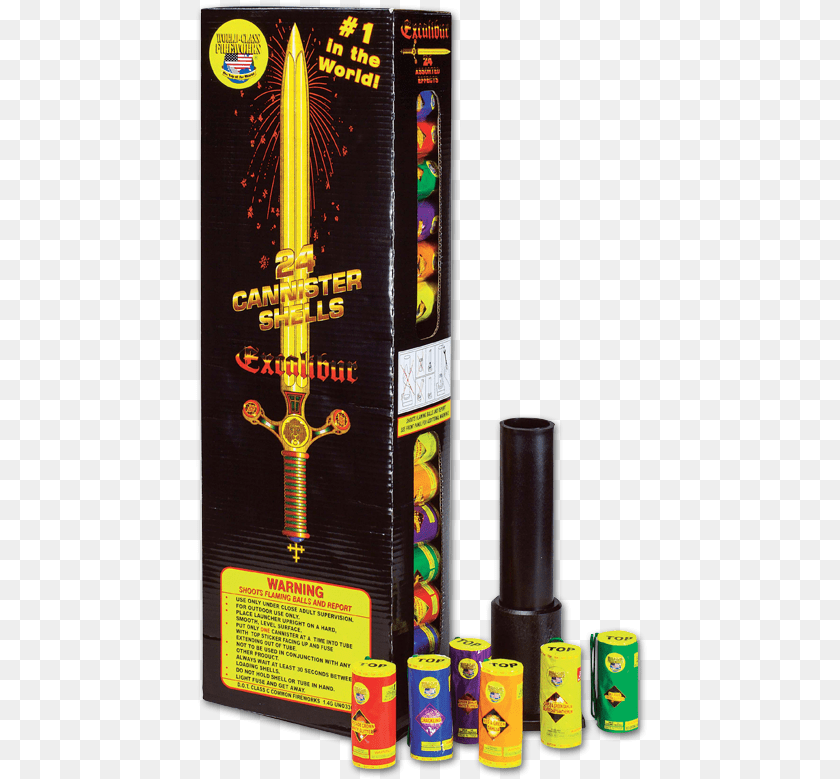 Excalibur Fireworks, Can, Tin PNG