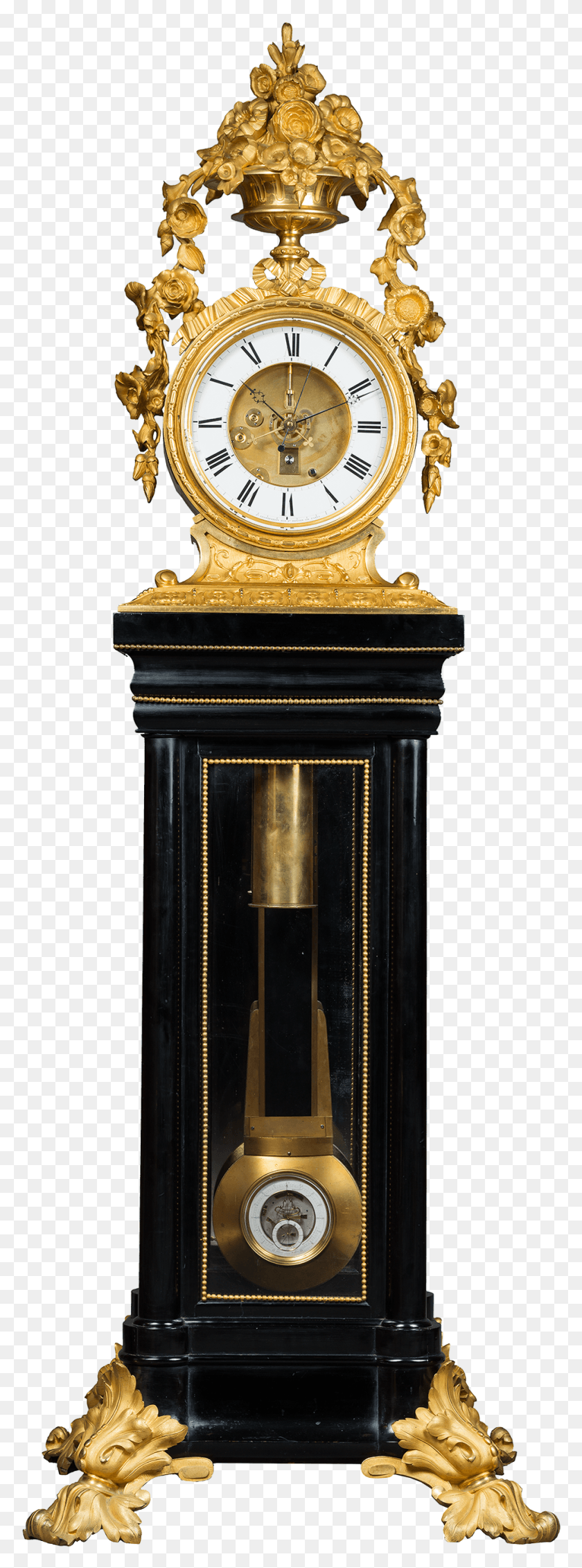 951x2684 Exceptional And Unique Regulator With Mica Plaque Pendulum Quartz Clock, Analog Clock, Bronze HD PNG Download