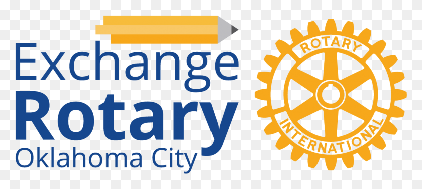 1160x472 Exchange Rotary Club Of Oklahoma City Logo Rotary International, Machine, Gear, Text HD PNG Download