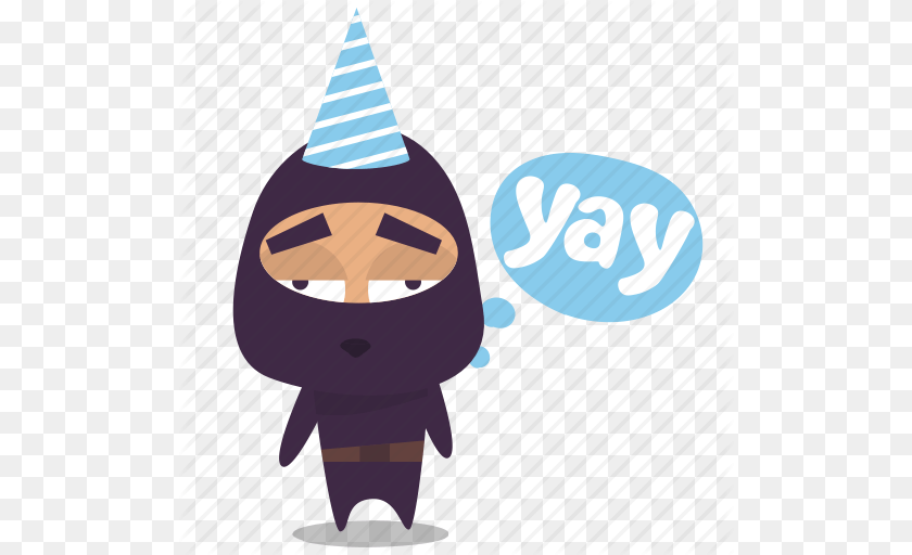 512x512 Excited Ninja Yay Icon, Clothing, Hat, Hood, Person Clipart PNG