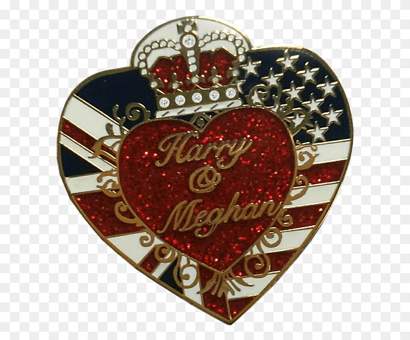 610x637 Exclusive Commemorative Royal Wedding Pin Heart, Logo, Symbol, Trademark HD PNG Download