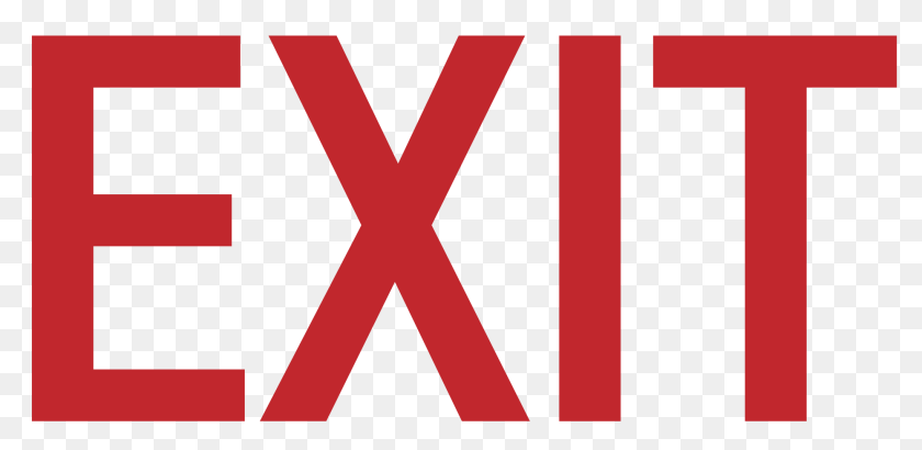 2000x977 Exit Sign Text, Logo PNG