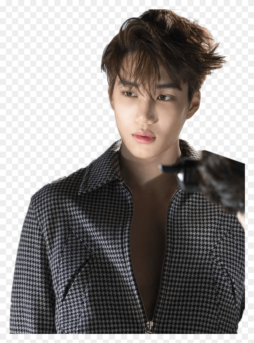 874x1201 Exo Kpop Kai Kimjongin Jongin Kai Grey Sexy Handsome Kim Jongin Photoshoot, Person, Sleeve, Clothing HD PNG Download