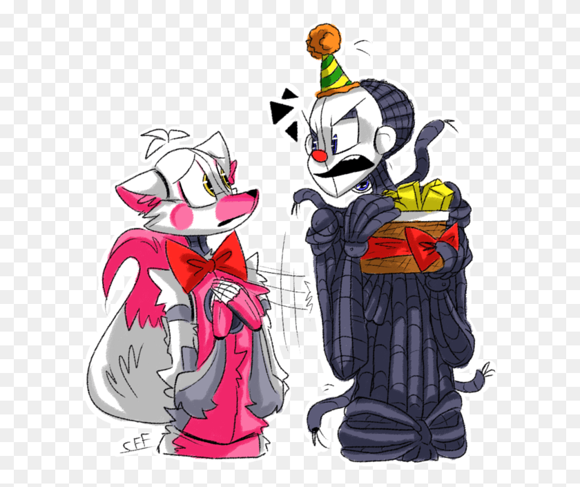 600x645 Exotic Butters Funtime Foxy X Ennard, Comics, Book, Person HD PNG Download