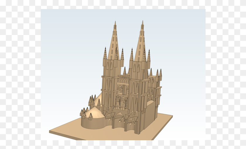 564x451 Explanation By Hotspot Model Catedral De Burgos 3d, Architecture, Building, Spire HD PNG Download