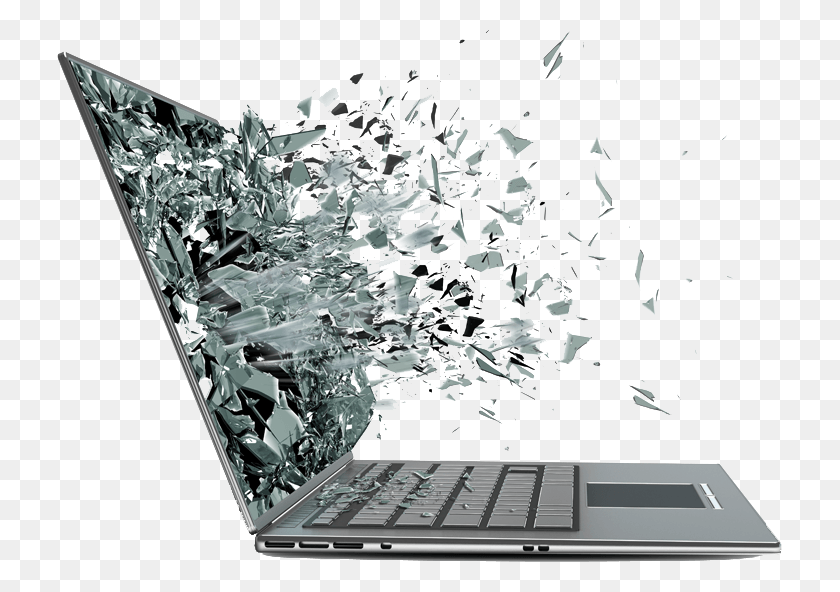 725x532 Взрывающийся Ноутбук Сломанный Экран Ноутбука, Пк, Компьютер, Электроника Hd Png Скачать