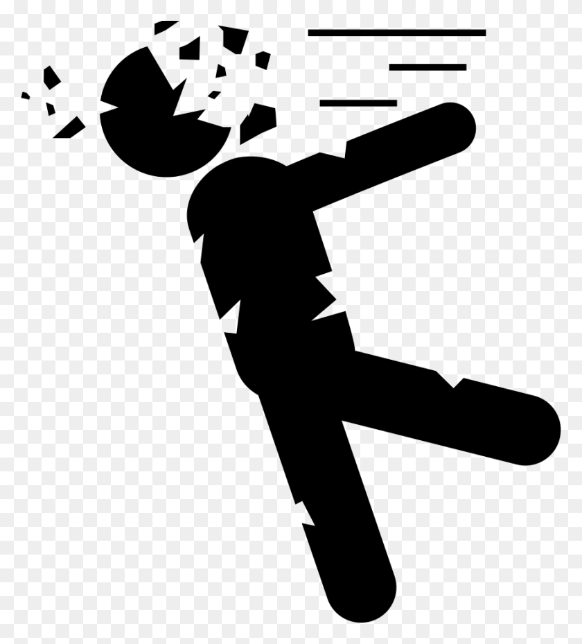 880x981 Exploding Volleyball Body Falling, Stencil, Person HD PNG Download