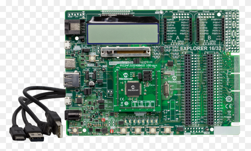 1204x691 Explorer 16 32 Development Board, Electronic Chip, Hardware, Electronics HD PNG Download