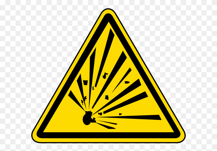 600x526 Explosive Sign Background Image Explosive Hazard Sign, Triangle, Symbol, Road Sign HD PNG Download