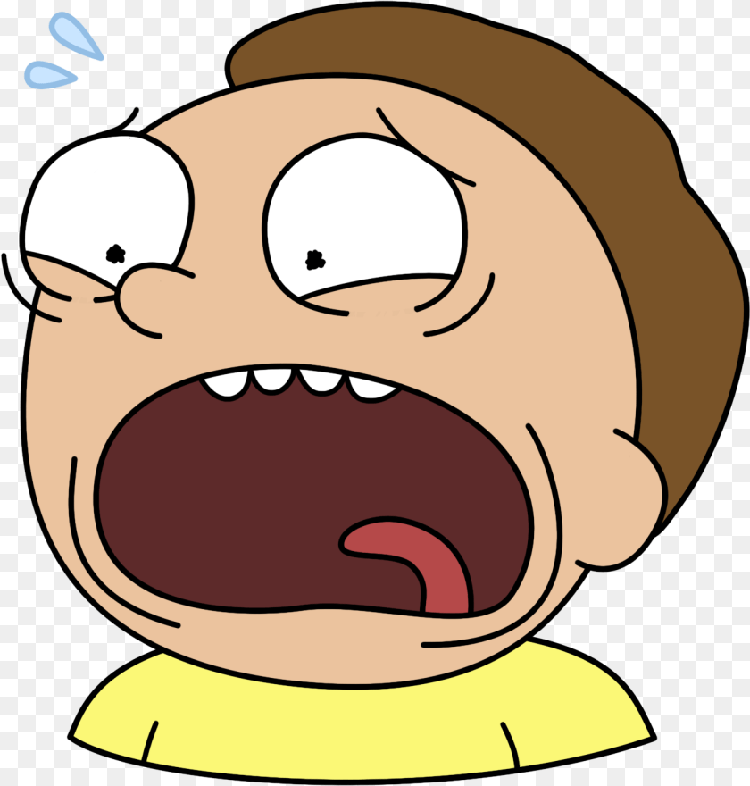 Expressionheadclip Characterart Scared Morty, Baby, Body Part, Mouth, Person Transparent PNG