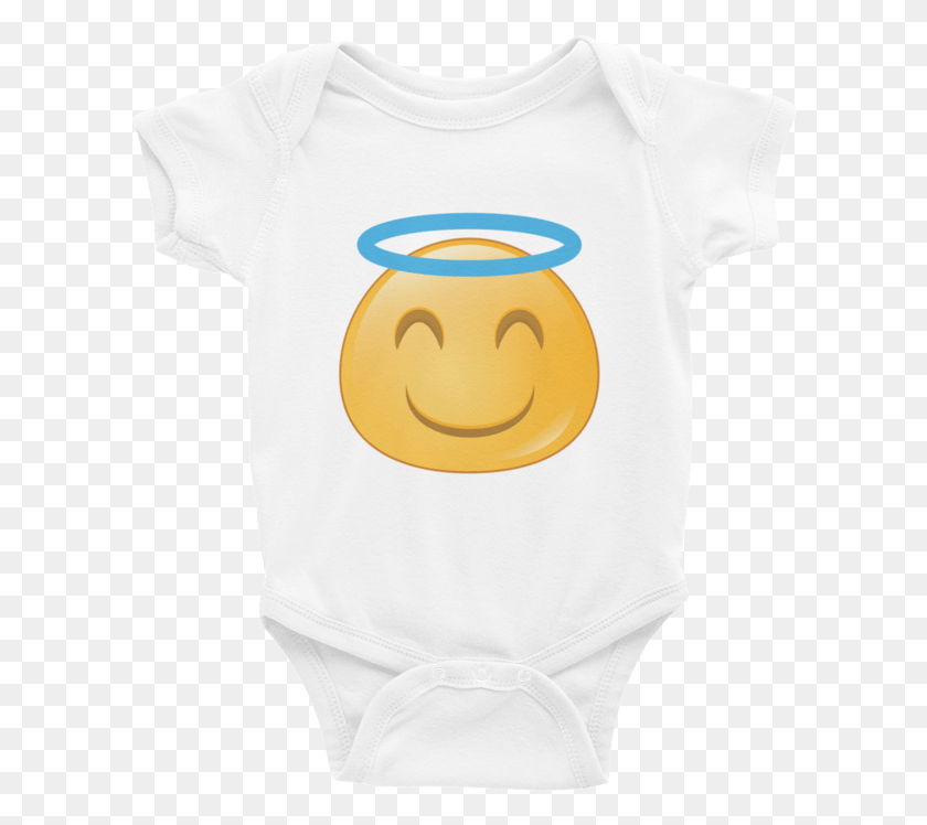 604x688 Expressive Angel Emoji Baby Onesie My Wear Clothes Infant Bodysuit, Clothing, Apparel, T-shirt HD PNG Download