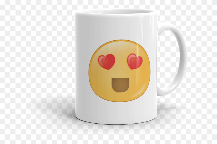 631x497 Expressive Heart Eyes Emoji Mug Mug, Coffee Cup, Cup, Tape HD PNG Download