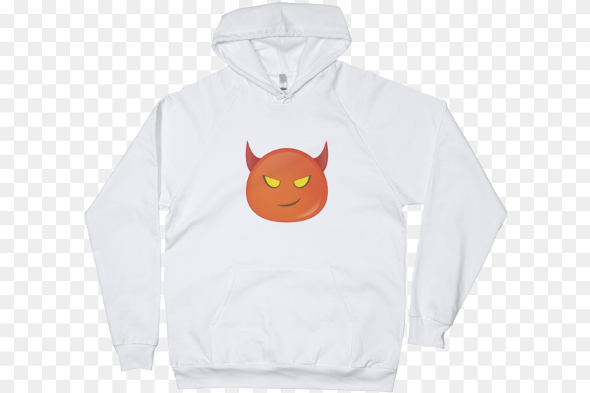 605x559 Expressive Red Devil Emoji Unisex Pullover Hoodie, Clothing, Knitwear, Shirt, Sweater Sticker PNG